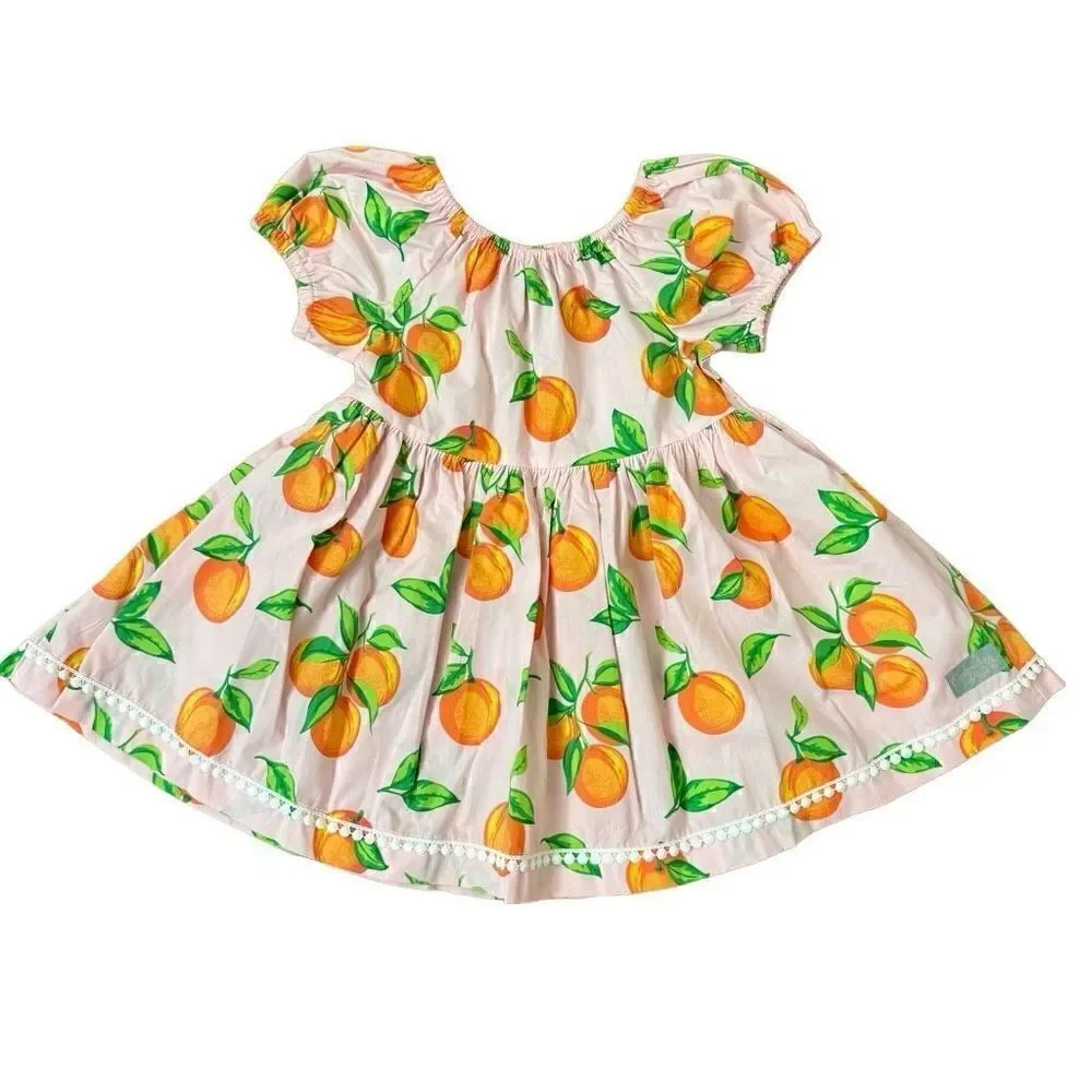 Eleanor Rose Pixie Top Pink Orange Fruit & Brailey Shorts Orange NEW Size 7-8